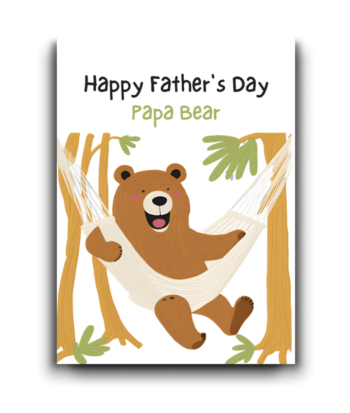 Happy Father’s Day Card – Cozy Papa Bear Illustration
