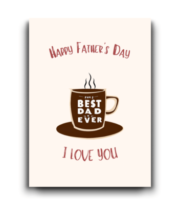 Happy Father’s Day Card – Best Dad Coffee Mug Illustration