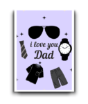 I Love You Dad Card – Stylish Accessories Illustration