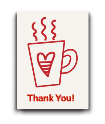 Coffee Mug in Heart – Thank You Card