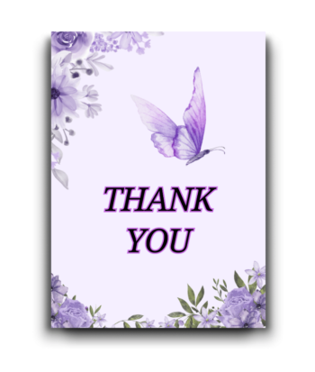 Elegant Butterfly Design-Thank You Card