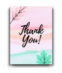 Pink & Green Background - Thank You Card