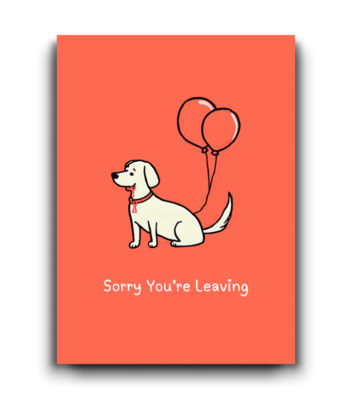 Sad Dog Goodbye Red Balloon Art