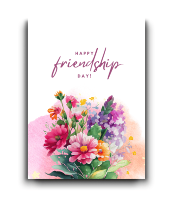 Happy Friendship Day – Vibrant Floral Greeting Card