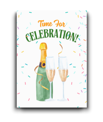 Time for Celebration – Champagne Toast Card