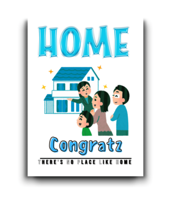 Family Celebrating New Home – "There Is No Place Like Home" Card
