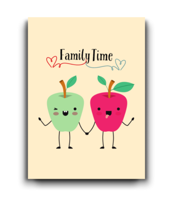 Family Time – Cute Apple Pair Card
