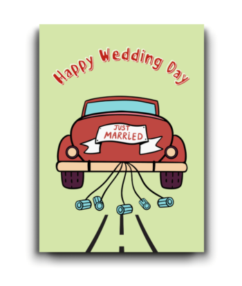 Happy Wedding Day – Just Married Car Card!