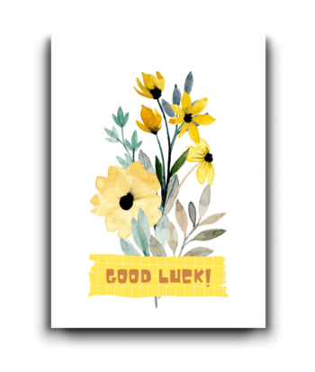 Good Luck Card with Elegant Floral Design