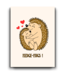 Adorable Hedge-Hugs Cute Hedgehog Card