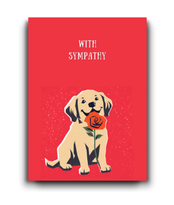 Heartfelt Dog with Flower Sympathy Card