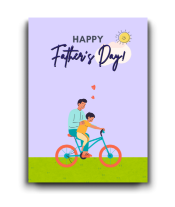 Happy Father’s Day Cycling Card – Dad & Son Illustration