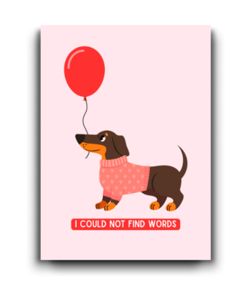 Dog Holding Balloon – No Words Needed
