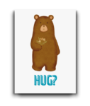 Adorable Bear with Flower Hug Card