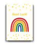 Bright & Cheerful Rainbow Stars Good Luck Card