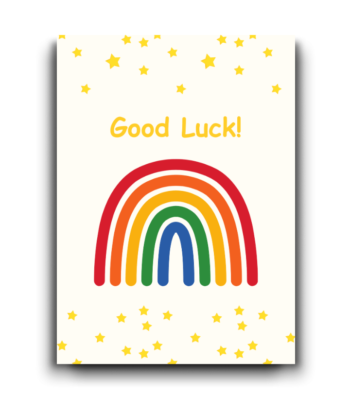 Bright & Cheerful Rainbow Stars Good Luck Card