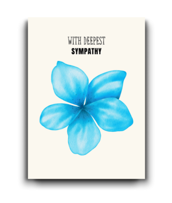 Elegant Blue Flower Deepest Sympathy Card