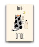 Out of Office – Relaxing Cat with Wine Card