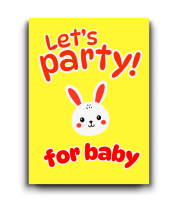 Let’s Party for Baby – Adorable Bunny Card