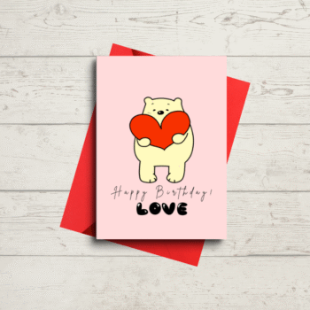Adorable Birthday Bear with Heart