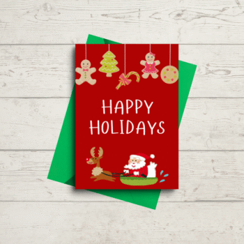 Happy Holidays Red Santa