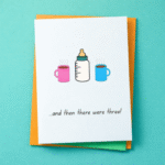 New Family of Three Baby Card