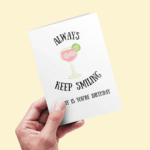 Happy Birthday – Always Keep Smiling Greeting Card - Image 3