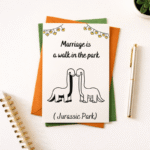 Marriage is a Walk in the Park (Jurassic Park) - Humorous Wedding Card