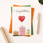 Congratulations Gift Box with Red Balloon