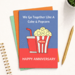 We Go Together Like a Coke & Popcorn Greeting Card – Fun Couples Gift