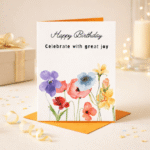 Celebrating With Great Joy – Elegant Birthday Greeting Card - Image 2