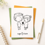 Hugs & Kisses Greeting Card – Romantic & Sweet Gift