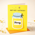 Hap-Bee Birthday Honey – Cute Pun Birthday Greeting Card - Image 2