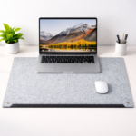 Felt Desk Organizer Mouse Pad 25×13 Inch | Extended Non-Slip Desktop Mat with Double Storage Pockets | Large Office & Home Desk Protector – Grey - Image 2