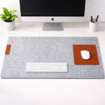 Felt Desk Organizer Mouse Pad 62×31 cm – Eco-Friendly Smooth Desktop Mat, Non-Slip, Dark Grey, for Office & Home