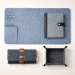 Full Desk Refresh Kit – Premium Felt Desk Mat + Diary Cover + Wire Organizer + Storage Basket | Workspace Declutter & Productivity Combo Set
