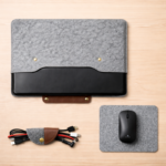Travel-Ready Tech Organizer Set – 13-inch Felt Laptop Sleeve + Cable Wrap + Felt Mouse Pad | Slim, Lightweight, Laptop Protection Pack - Image 5