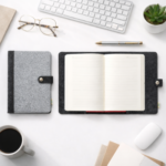 Home Desk Upgrade Kit – Felt Desk Mat, Diary Cover & Storage Basket for Modern Workspace Organization - Image 2