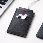 Felt Power Bank Pouch & USB Cables – Compact Travel Storage Sleeve for Electronics Accessories