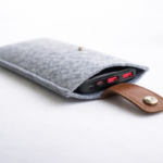 Felt Power Bank Pouch with Leather Strap | Protective Travel Case for Power Bank, Cables & Accessories