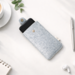Felt Power Bank Pouch with Snap Button | Protective Travel Case for Power Bank, Cables & Accessories