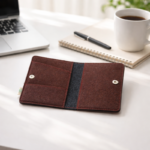 Felt Passport Cover with Snap Closure | Slim Travel Card & Document Holder - Image 2