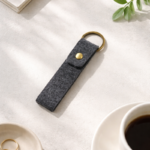 Felt Keychain with Brass Ring – Eco-Friendly Key Holder, Modern Everyday Carry - Image 3