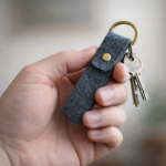 Felt Keychain with Brass Ring – Eco-Friendly Key Holder, Modern Everyday Carry - Image 2