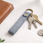 Felt Keychain with Brass Ring – Minimalist Lightweight Key Holder for Men & Women, Eco-Friendly Everyday Carry