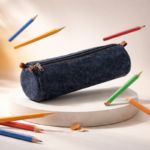 Felt Pen Pouch with Zipper – Dark Grey Pencil Case for Office, School & Travel