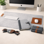 Desk Organizer Gift Bundle – Desk Mat, Cable Wrap, Wire Organizer & Diary Cover Set | Workspace Essentials Gift Combo