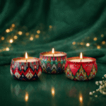 Moonlit Calm Trio Decorative Candle Set – Moonlit Tin, Quiet Glow & Still Light Tin Candles for Elegant Home Décor and Gifting