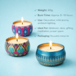 Serenity Trio Decorative Candle Set – Calm Flame, Gentle Aura & Subtle Glow Tin Candles for Elegant Home Décor and Gifting - Image 5