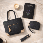 Thankful Gratitude Journal Gift Bundle with Pouch, Handbag, Key Chain & Serene Spark Decorative Candle – Mindfulness & Self-Care Gift Set - Image 7